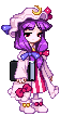 a gif of patchouli from touhou bouncing on her feet.